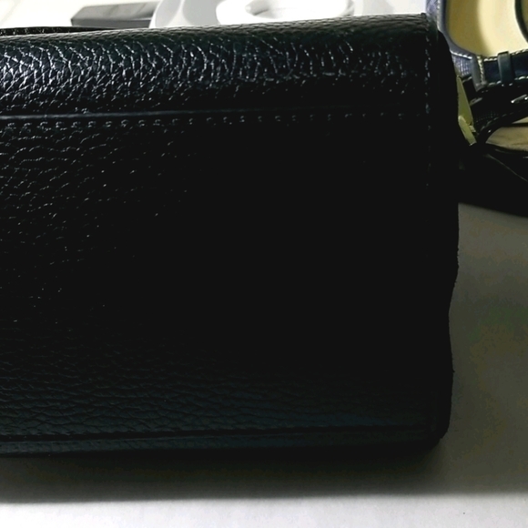 Kate Spade Leather and Suede Shoulder Satchel Cross Body Strap Black - Picture 7 of 8